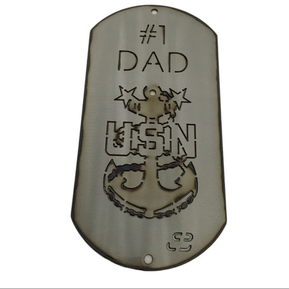United States Navy Dog Tag Master Chief Steel